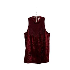 Women's No Boundaries Red Sleeveless Velvet Top Size Medium